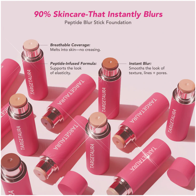 Targetaura Final 6 hours 70% off:🌸 Peptide Blur Stick Foundation with Brush
