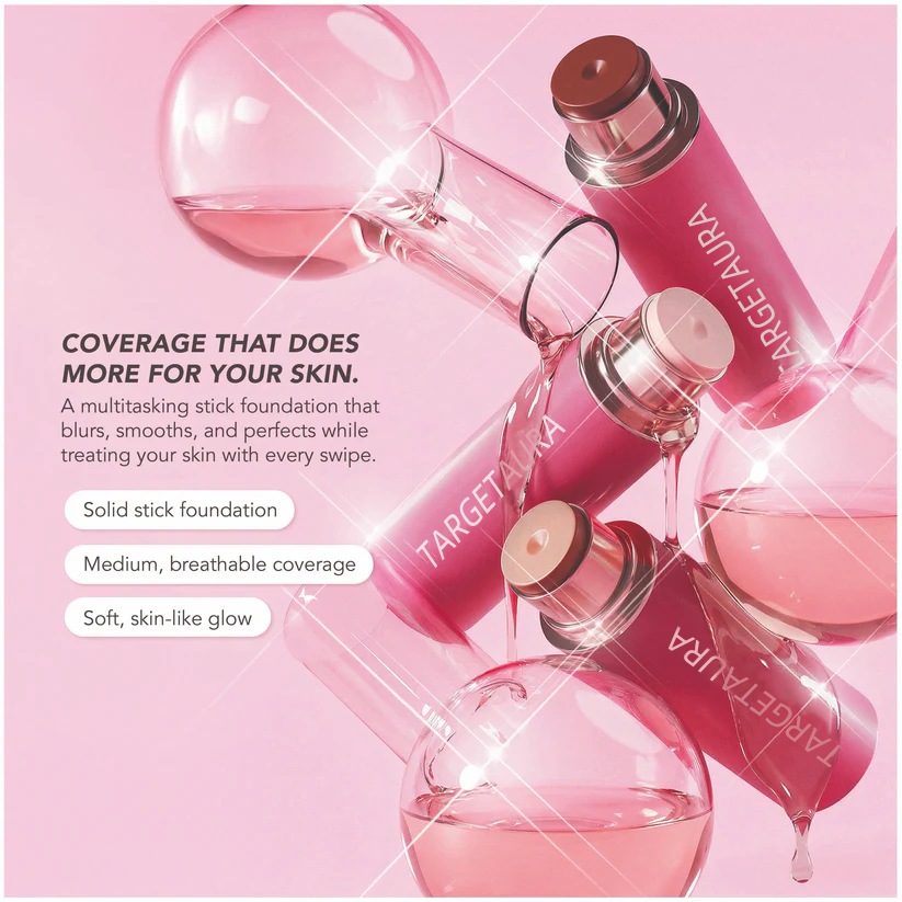Targetaura Final 6 hours 70% off:🌸 Peptide Blur Stick Foundation with Brush